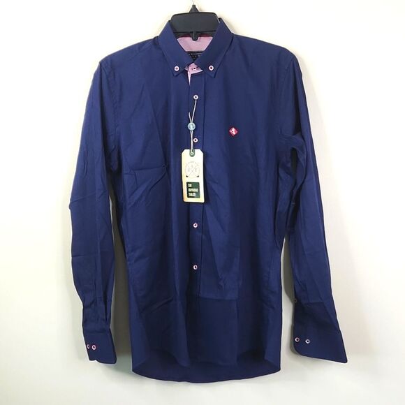 NEW Sir Raymond Tailor Golf Club Modern Fit Long Sleeve Button Down Shirt Small - Picture 1 of 8